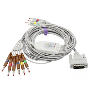 Compatible Edan EKG Cable 10 Lead IEC Banana 4.0mm European Standard Connector - sinokmed