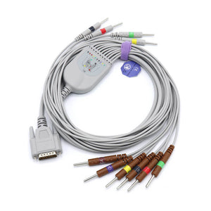 Compatible Edan EKG Cable 10 Lead IEC Needle 3.0mm European Standard Connector
