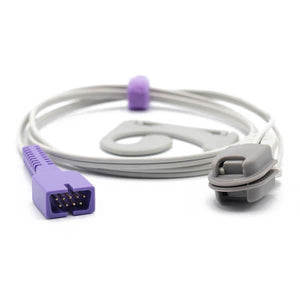 Compatible Nellcor Spo2 Sensor Adult Ear Clip 3.2 ft 9 Pins Connector