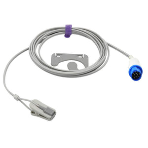Compatible Biolight SpO2 Sensor Adult Ear Clip 9.8 ft 12 Pin Connector - sinokmed