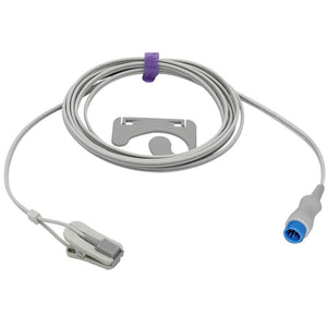 Compatible Mindray T5/T8 Spo2 Sensor Ear Clip 9.8 ft 7 Pin Connector - sinokmed