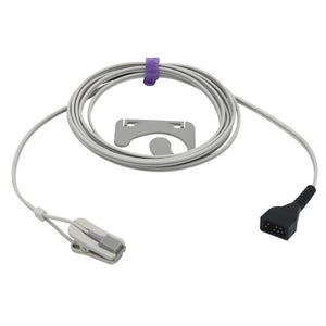 Compatible CAS Med Spo2 Sensor Adult Ear Clip 9.8 ft 7 Pin Connector - sinokmed
