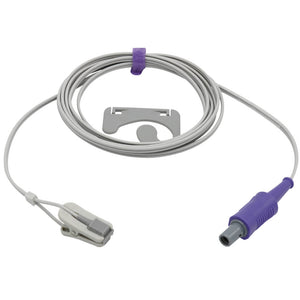 Compatible Infinium Reusable SpO2 Sensor Adult Ear Clip 9.8 ft 5 Pins Connector - sinokmed