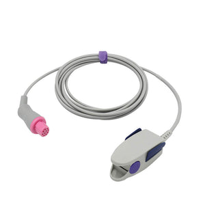 Compatible Artema SpO2 Sensor Reusable Adult Clip 9.8 ft Connector - sinokmed