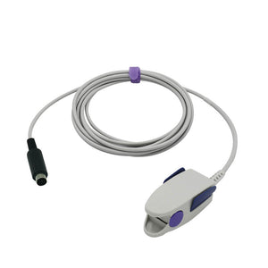 Compatible Biosys SpO2 Sensor Reusable Adult Clip 9.8 ft 6 Pins Connector - sinokmed