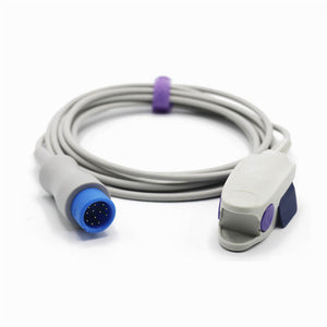Compatible Mindray Spo2 Sensor Finger Clip Nellcor Tech 9.8 ft 12 Pins Connector