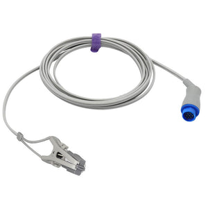 Compatible Nihon Kohden Veterinary Spo2 Sensor Animal Ear Tongue Clip 9.8 ft 10 Pin Connector - sinokmed