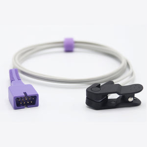 Compatible Nellcor Spo2 Sensor Adult Ear Clip 3.2 ft 9 Pins Connector - sinokmed