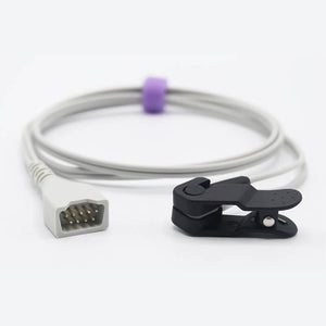 Compatible Dolphin Spo2 Sensor Adult Ear Clip 3.2 ft Connector - sinokmed