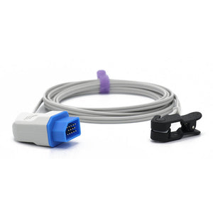 Compatible for Nihon Kohden Spo2 Sensor Adult Ear Clip 9.8 ft 14 Pins Connector