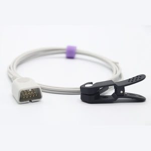 Compatible Nihon Kohden Spo2 Sensor Lingual Sensor Vet Ear Tongue 3.2 ft 9 Pins Connector - sinokmed